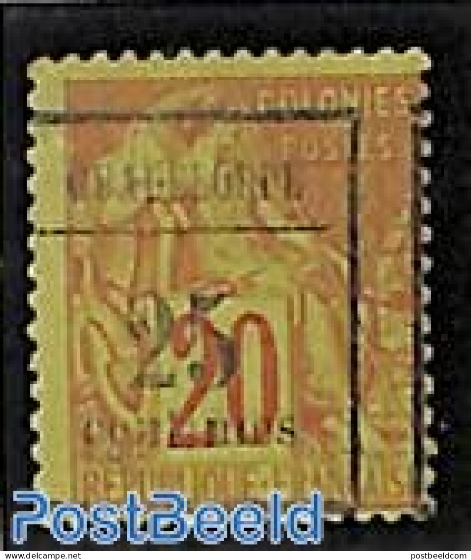Guadeloupe 1889 25c On 20c, Used, Used Stamps - Gebraucht