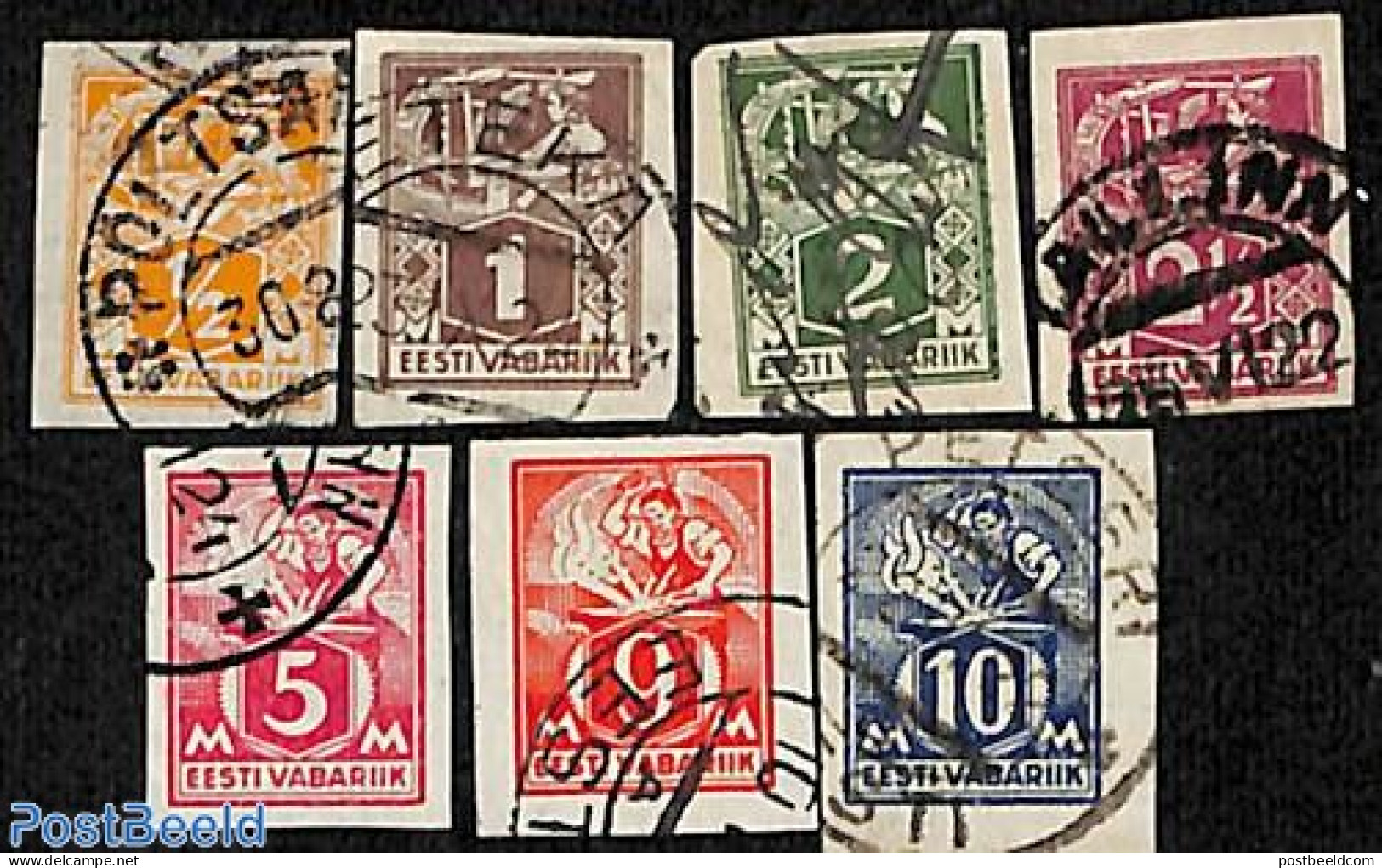 Estonia 1922 Definitives, Handicrafts 7v Imperforated, Used Stamps, Art - Handicrafts - Estonia