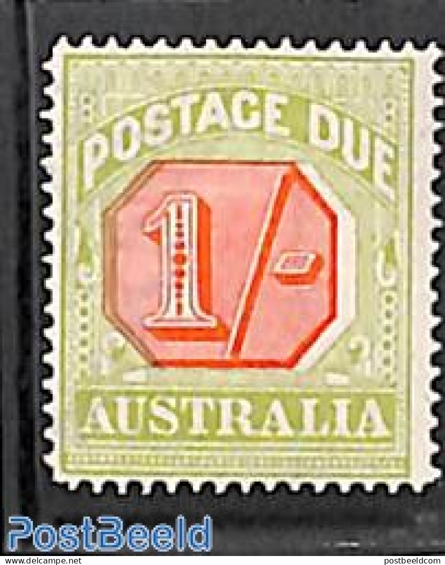 Australia 1909 1sh, Postage Due, Perf. 14, Unused (hinged) - Other & Unclassified
