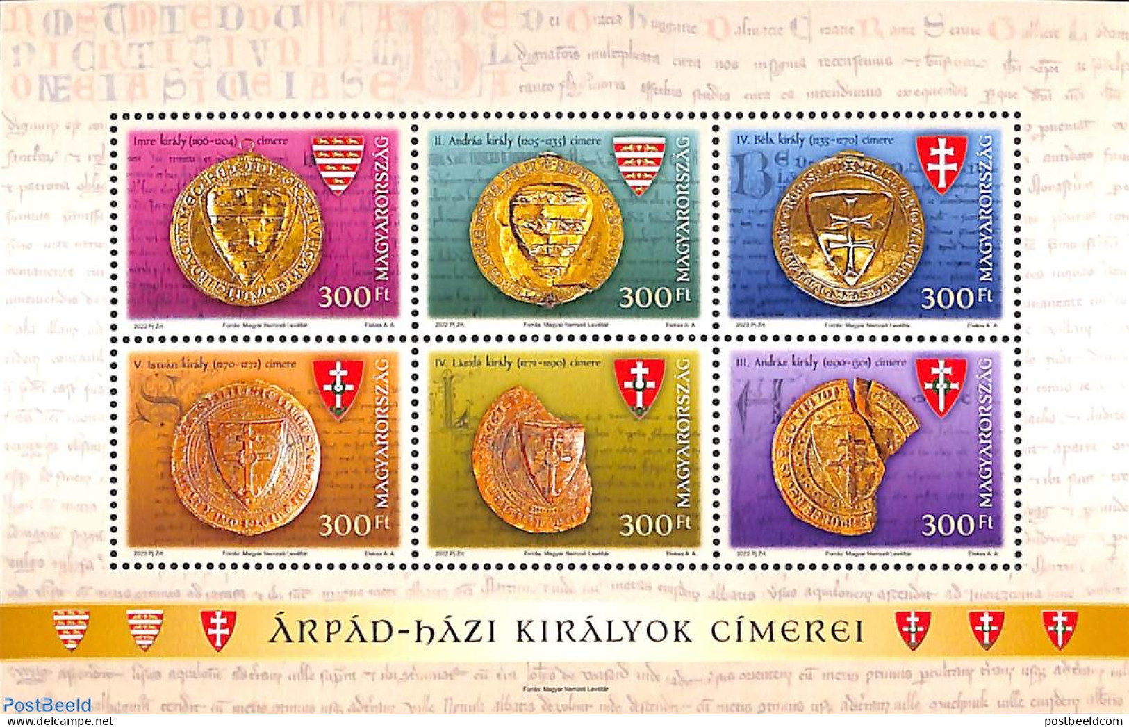 Hungary 2022 Weapon Shield On Coins 6v M/s, Mint NH, Various - Money On Stamps - Unused Stamps