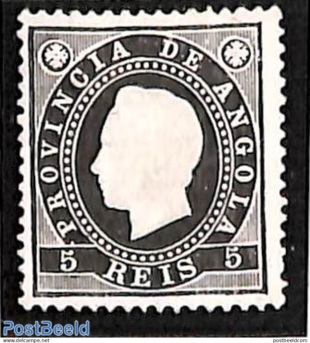 Angola 1886 5R, Perf. 13.5, Without Gum, Unused (hinged) - Angola
