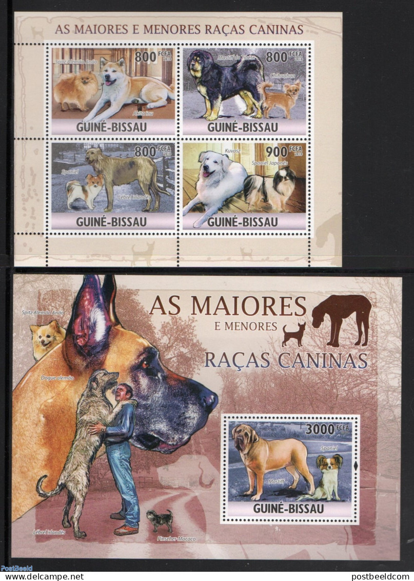 Guinea Bissau 2010 Dogs 2 S/s, Mint NH, Nature - Dogs - Guinea-Bissau