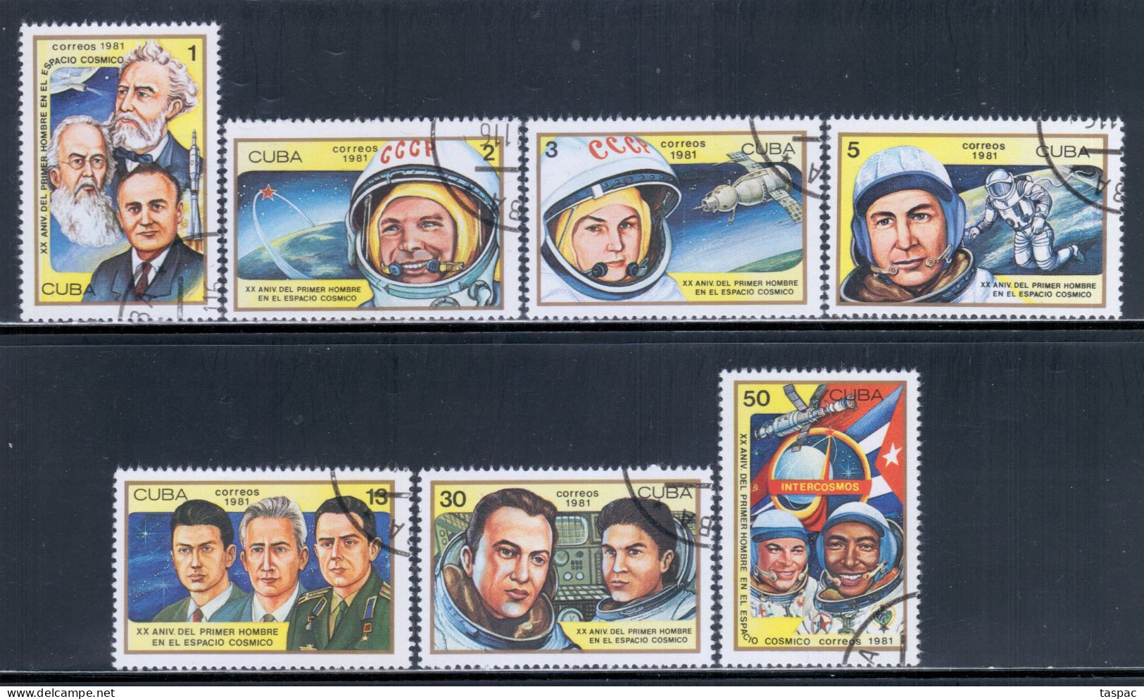 Cuba 1981 Mi# 2548-2554 Used - 1st Man In Space 20th Anniv. - North  America