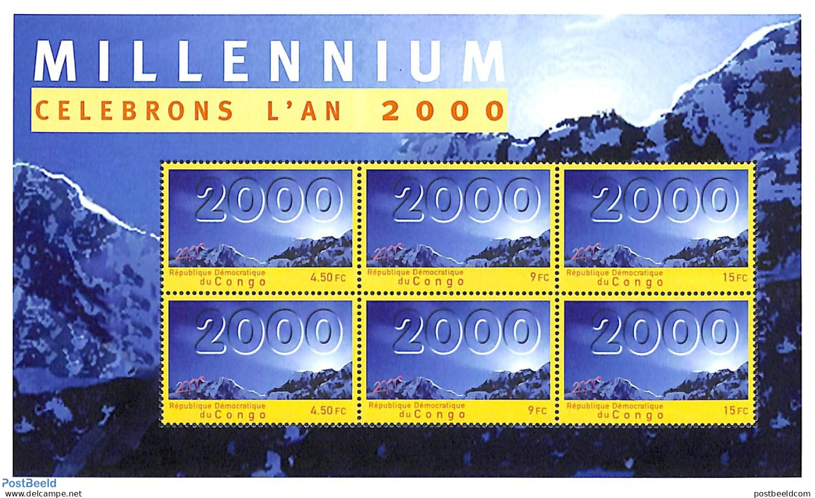 Congo Dem. Republic, (zaire) 2000 Millenium M/s, Mint NH, Various - New Year - Neujahr
