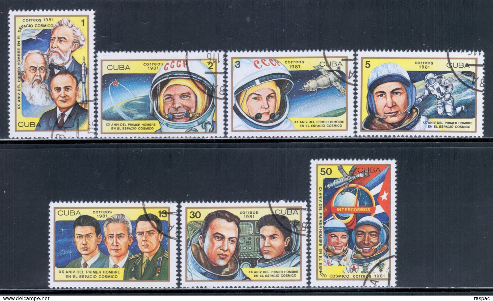 Cuba 1981 Mi# 2548-2554 Used - 1st Man In Space 20th Anniv. - Used Stamps