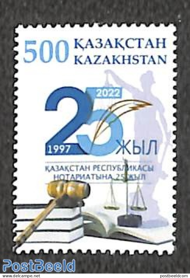 Kazakhstan 2022 25 Years Private Notary 1v, Mint NH, Various - Justice - Kasachstan