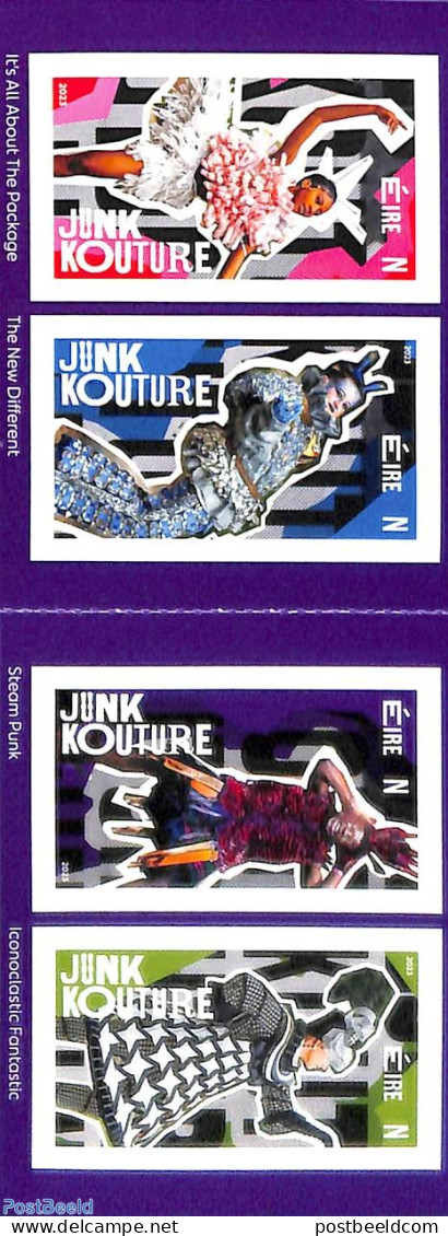 Ireland 2023 Junk Kouture 4v S-a In Booklet, Mint NH, Stamp Booklets - Art - Fashion - Ongebruikt
