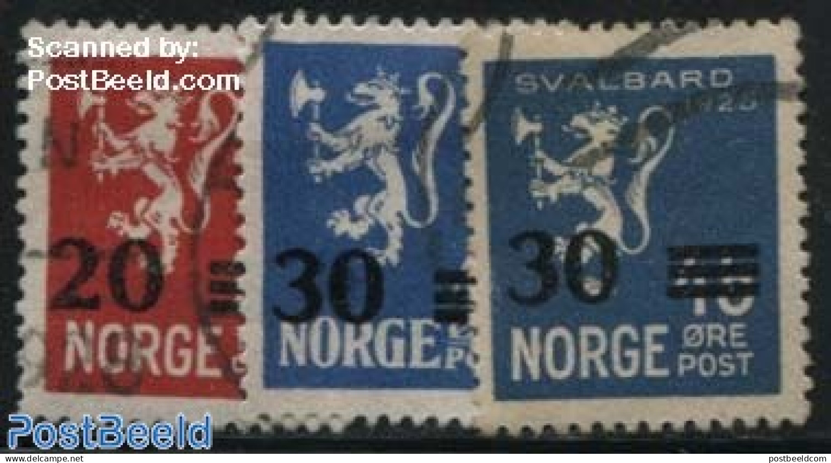Norway 1927 Definitives, Overprints 3v, Unused (hinged) - Unused Stamps