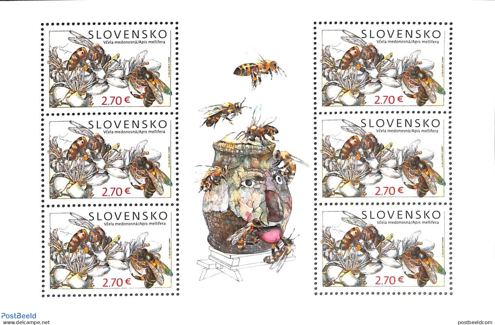 Slovakia 2023 Bees M/s, Mint NH, Nature - Bees - Insects - Ungebraucht
