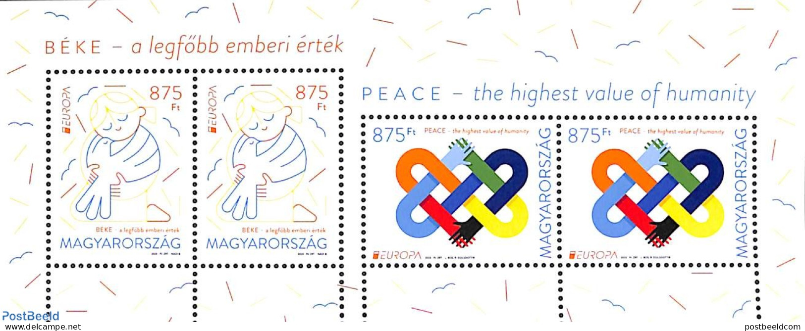Hungary 2023 Europa, Peace S/s, Mint NH, History - Various - Europa (cept) - Peace - Joint Issues - Ungebraucht