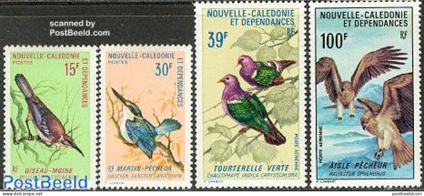 New Caledonia 1970 Birds 4v, Unused (hinged), Nature - Birds - Kingfishers - Pigeons - Unused Stamps