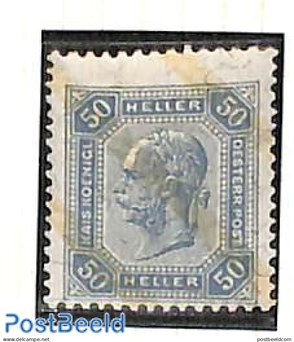 Austria 1904 50h, Perf. 13:13.5, With Lack Bars, Stamp Out Of Set, Unused (hinged) - Neufs