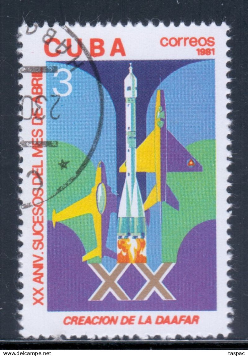 Cuba 1981 Mi# 2555 Used - Short Set - 20th Anniversary Of The Events Of April 1961 / Space - Amérique Du Nord