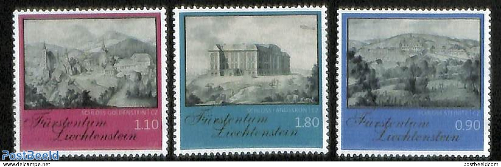 Liechtenstein 2023 Castles & Palaces 3v, Mint NH, Art - Castles & Fortifications - Neufs