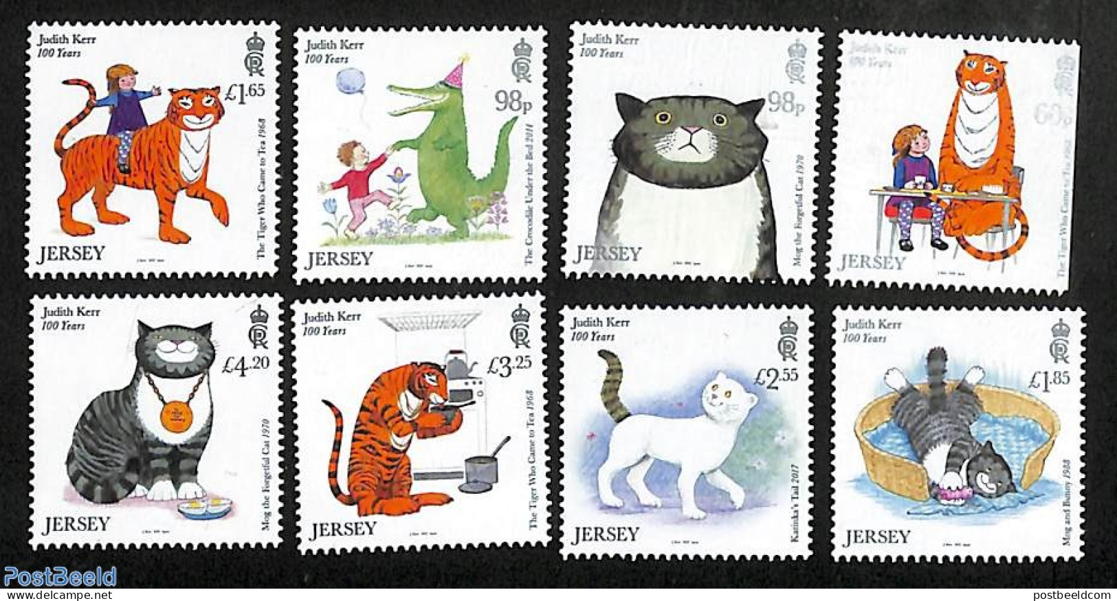 Jersey 2023 Judith Kerr 8v, Mint NH, Nature - Cat Family - Cats - Art - Children's Books Illustrations - Jersey