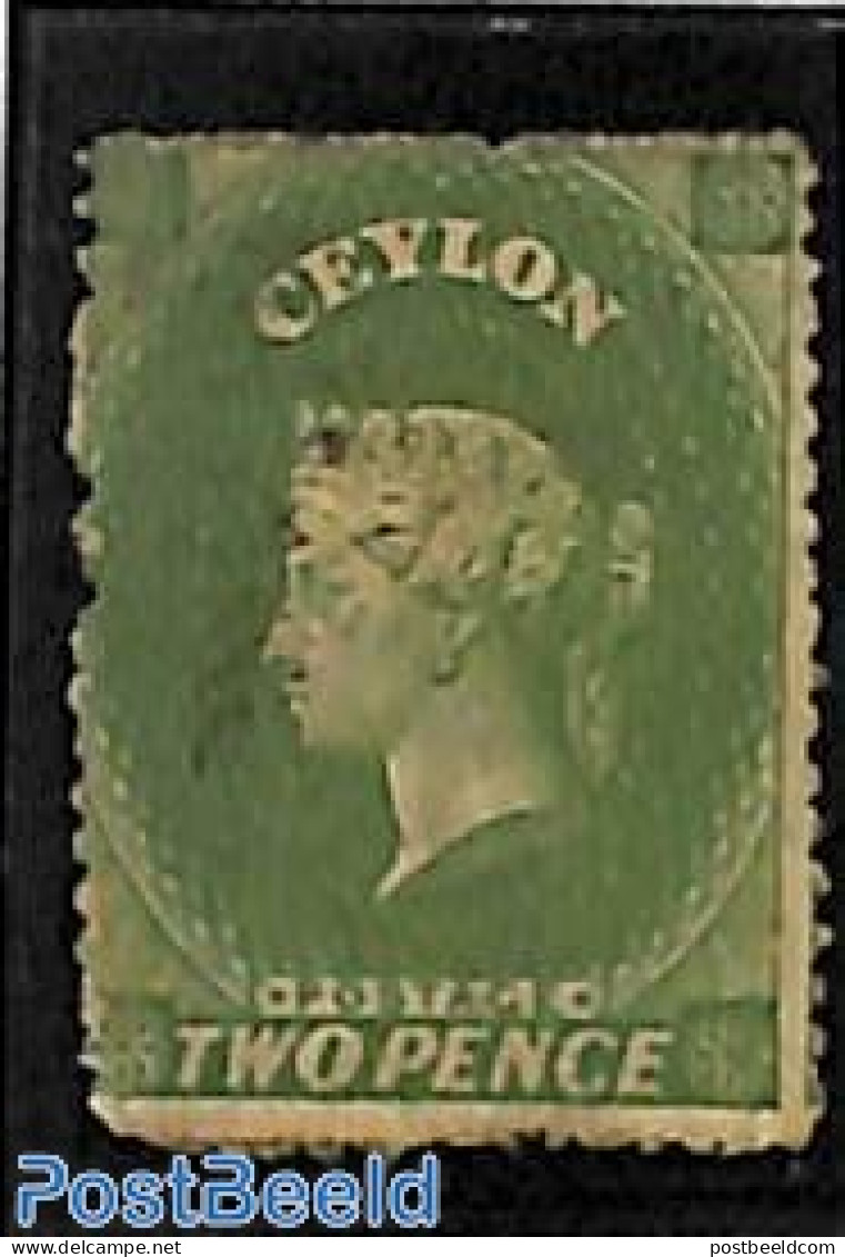 Sri Lanka (Ceylon) 1861 2d, WM Star, Used, Used Stamps - Sri Lanka (Ceilán) (1948-...)