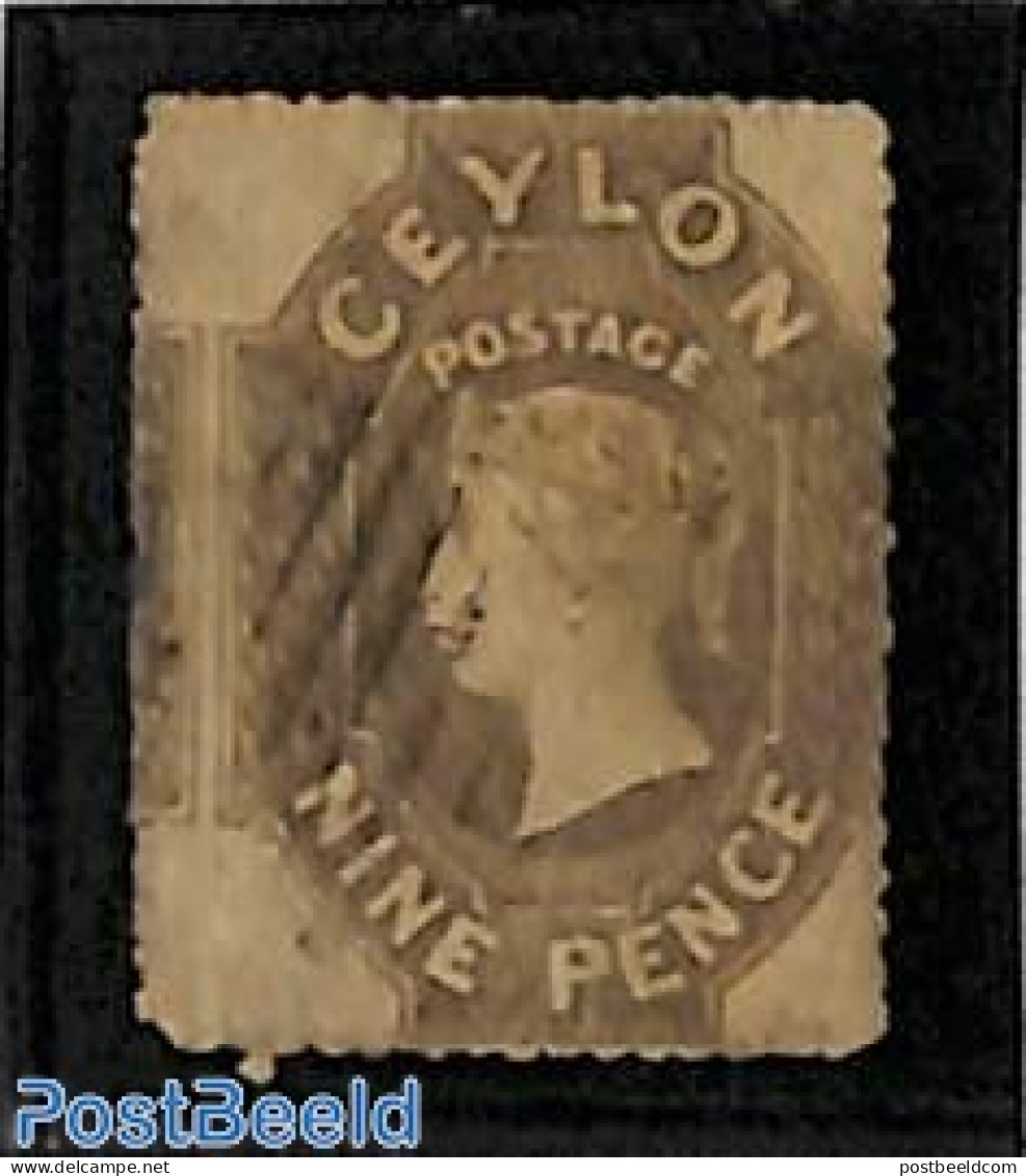 Sri Lanka (Ceylon) 1862 9d, WM Star, Used, Used Stamps - Sri Lanka (Ceilán) (1948-...)