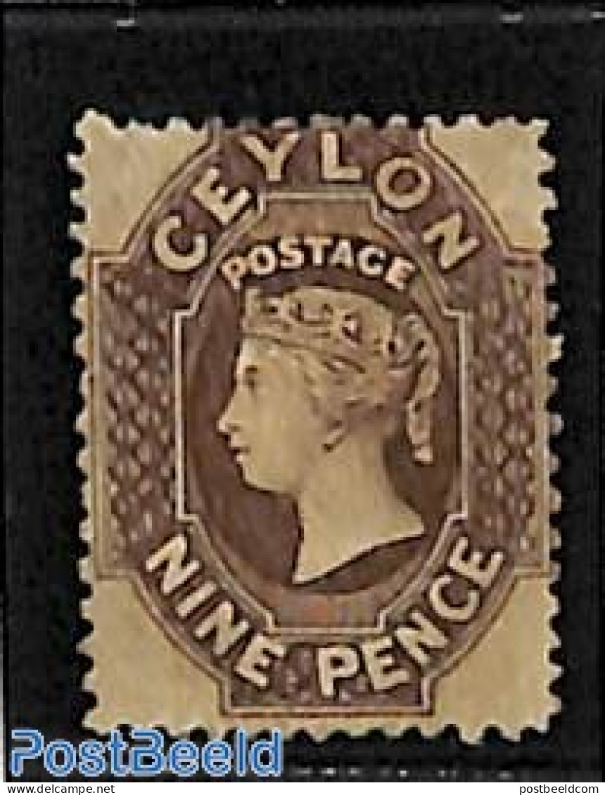 Sri Lanka (Ceylon) 1863 9d, WM Crown-CC, Unused, Without Gum, Unused (hinged) - Sri Lanka (Ceilán) (1948-...)