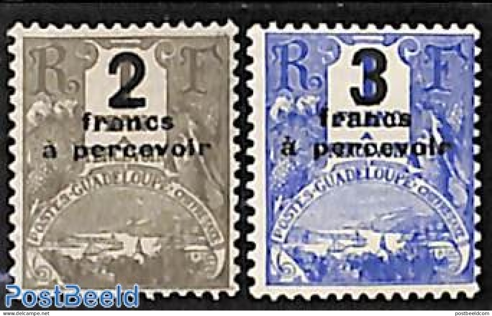 Guadeloupe 1926 Postage Due Overprints 2v, Mint NH - Otros & Sin Clasificación