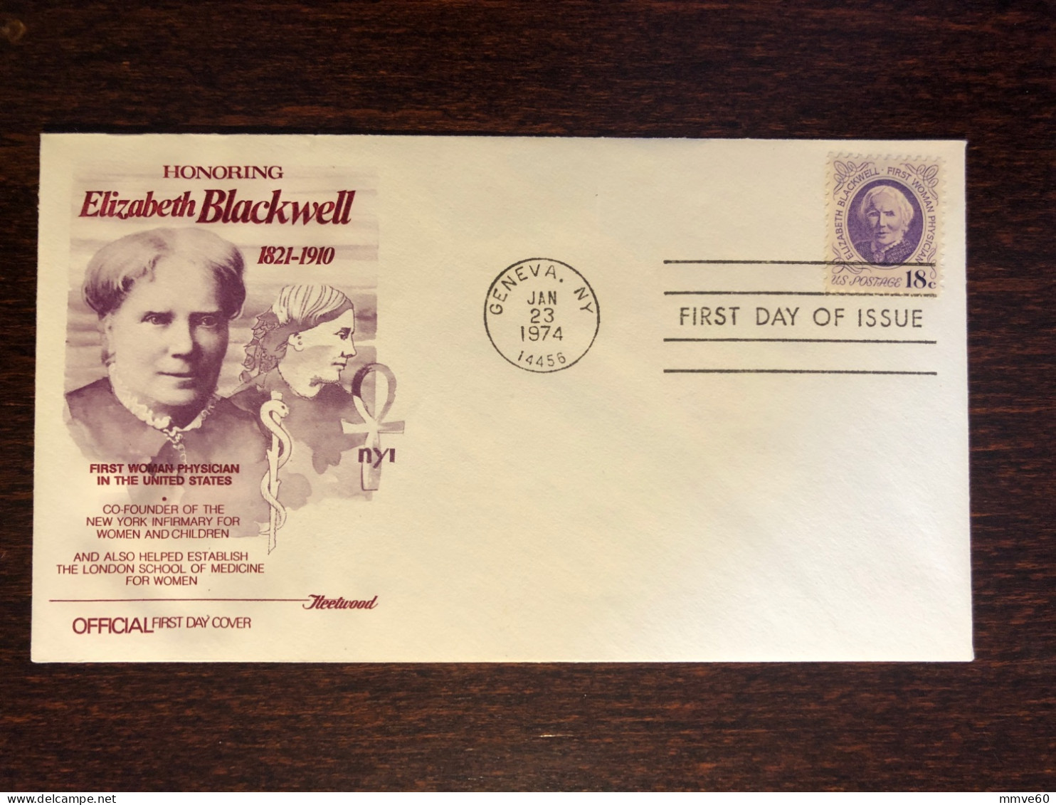 USA FDC COVER 1974 YEAR DOCTOR BLACKWELL HEALTH MEDICINE STAMPS - 1971-1980