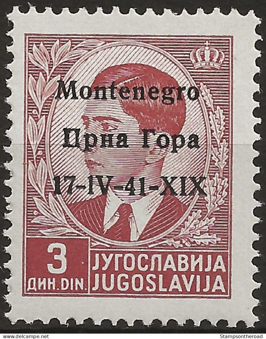 OIMO5N - 1941 Occ. Milit. Ital. MONTENEGRO, Sass. Nr. 5, Francobollo Nuovo Senza Linguella **/ - Montenegro
