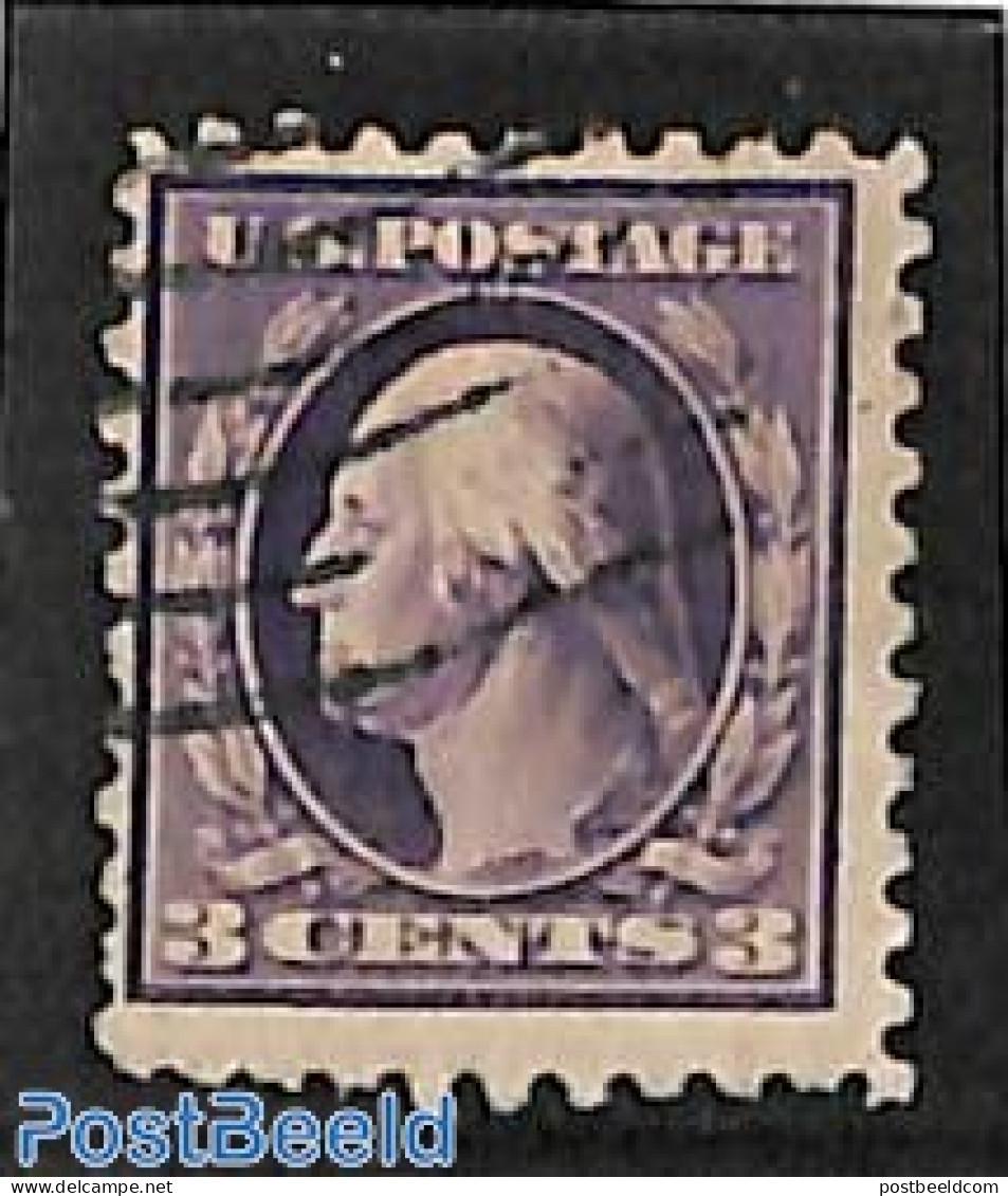 United States Of America 1916 3c, Perf. 10, No WM, Used, Used Or CTO - Gebruikt
