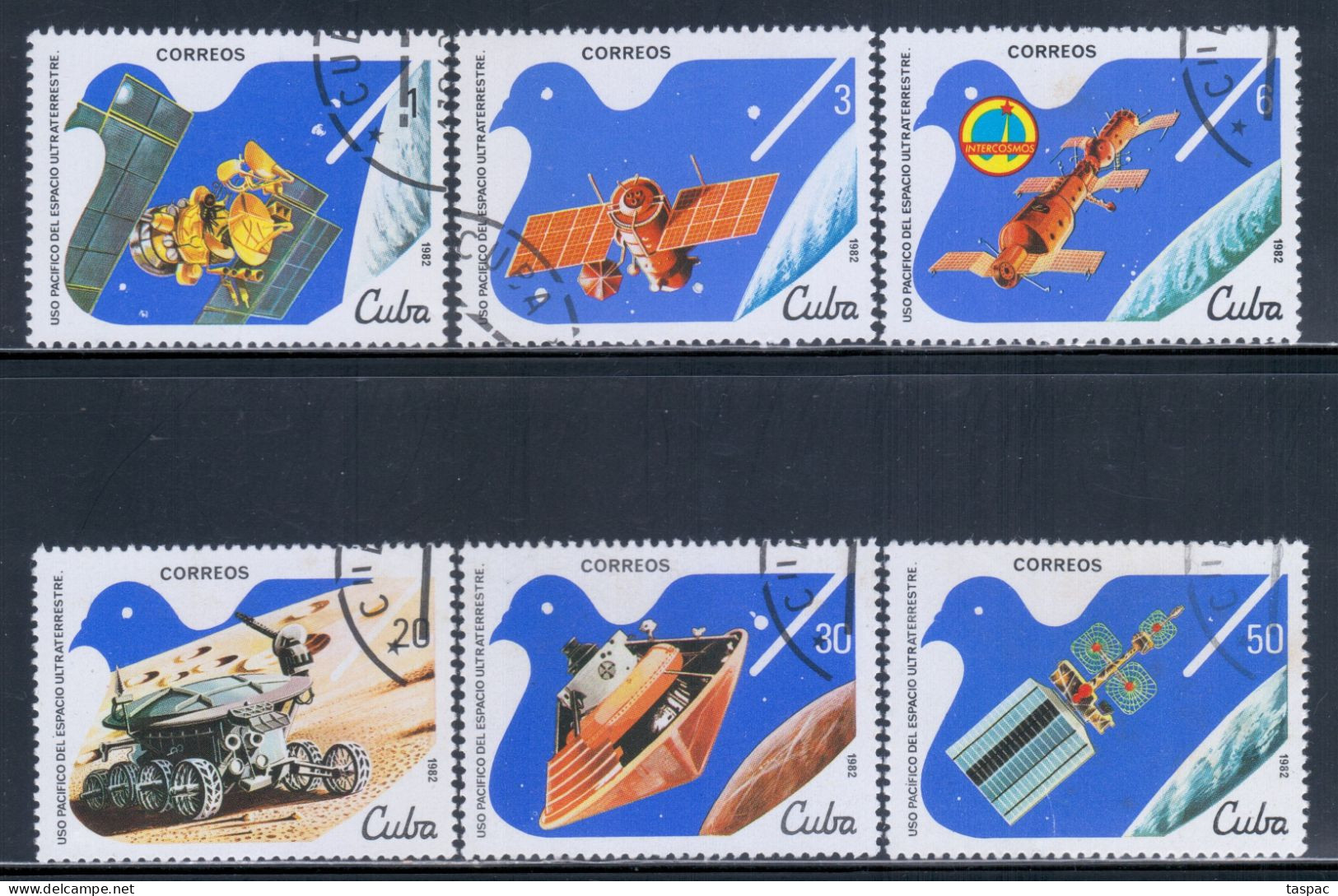 Cuba 1982 Mi# 2650-2655 Used - 2nd UN Congress On The Peaceful Use Of Outer Space - North  America