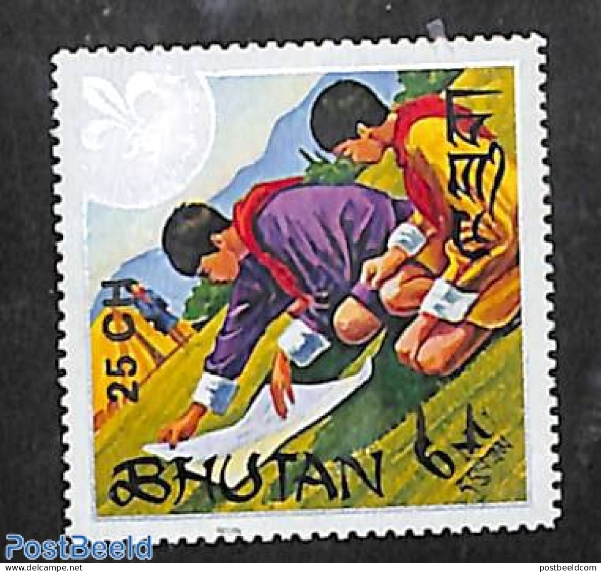 Bhutan 1978 25Ch On 6Nu, Stamp Out Of Set, Mint NH, Sport - Scouting - Bhutan