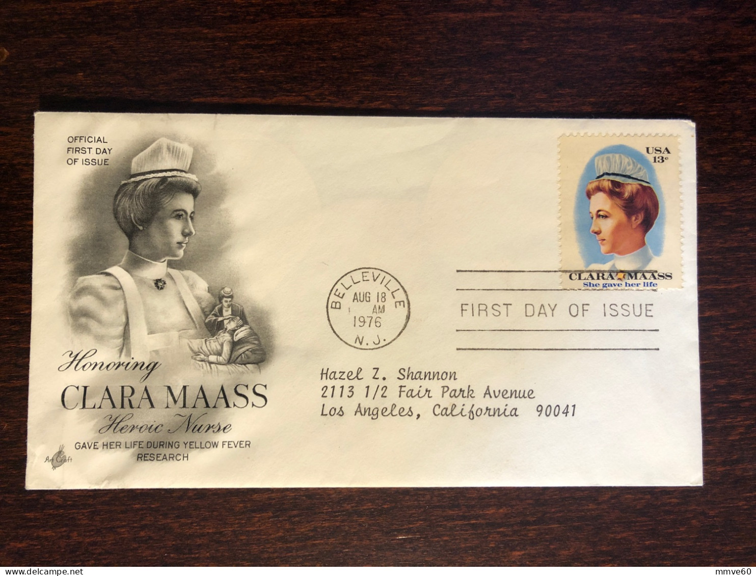 USA FDC COVER 1976 YEAR NURSE MAAS NURSING HEALTH MEDICINE STAMPS - 1971-1980