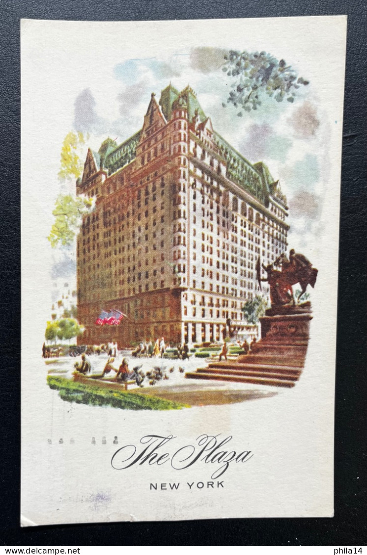 CARTE POSTALE POST CARD NEW YORK THE PLAZA 1938 - Bares, Hoteles Y Restaurantes