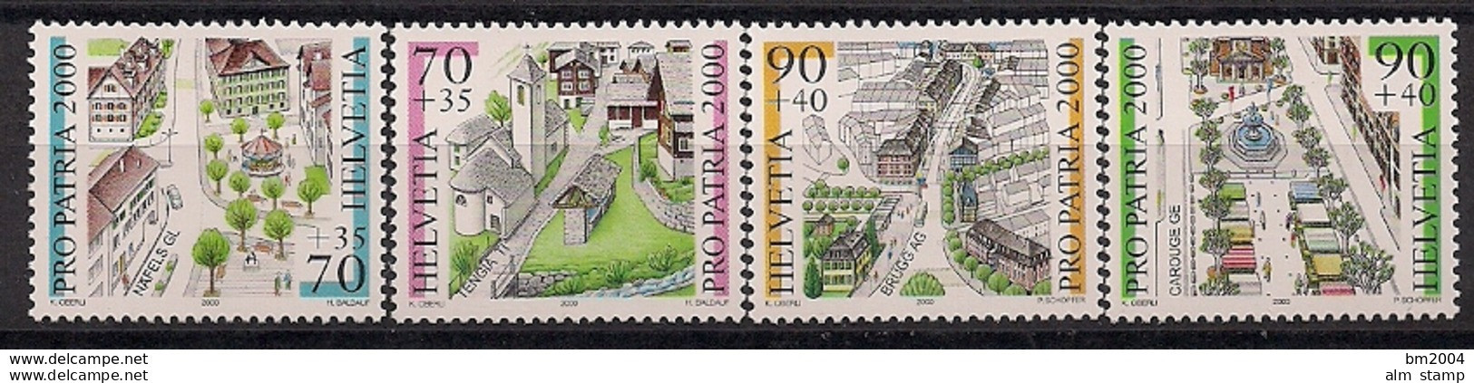 2000 Schweiz Mi. 1716-19**MNH  &bdquo;Pro Patria&ldquo;: Ortsbilder. - Unused Stamps