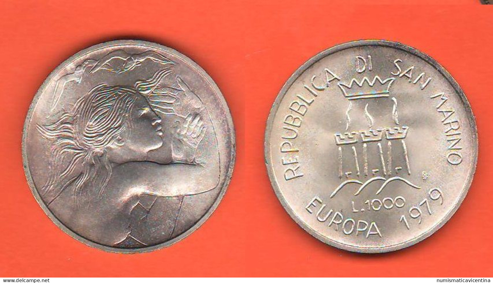 San Marino 1000 Lire 1979 European Unity Silver Coin  C 9 - San Marino