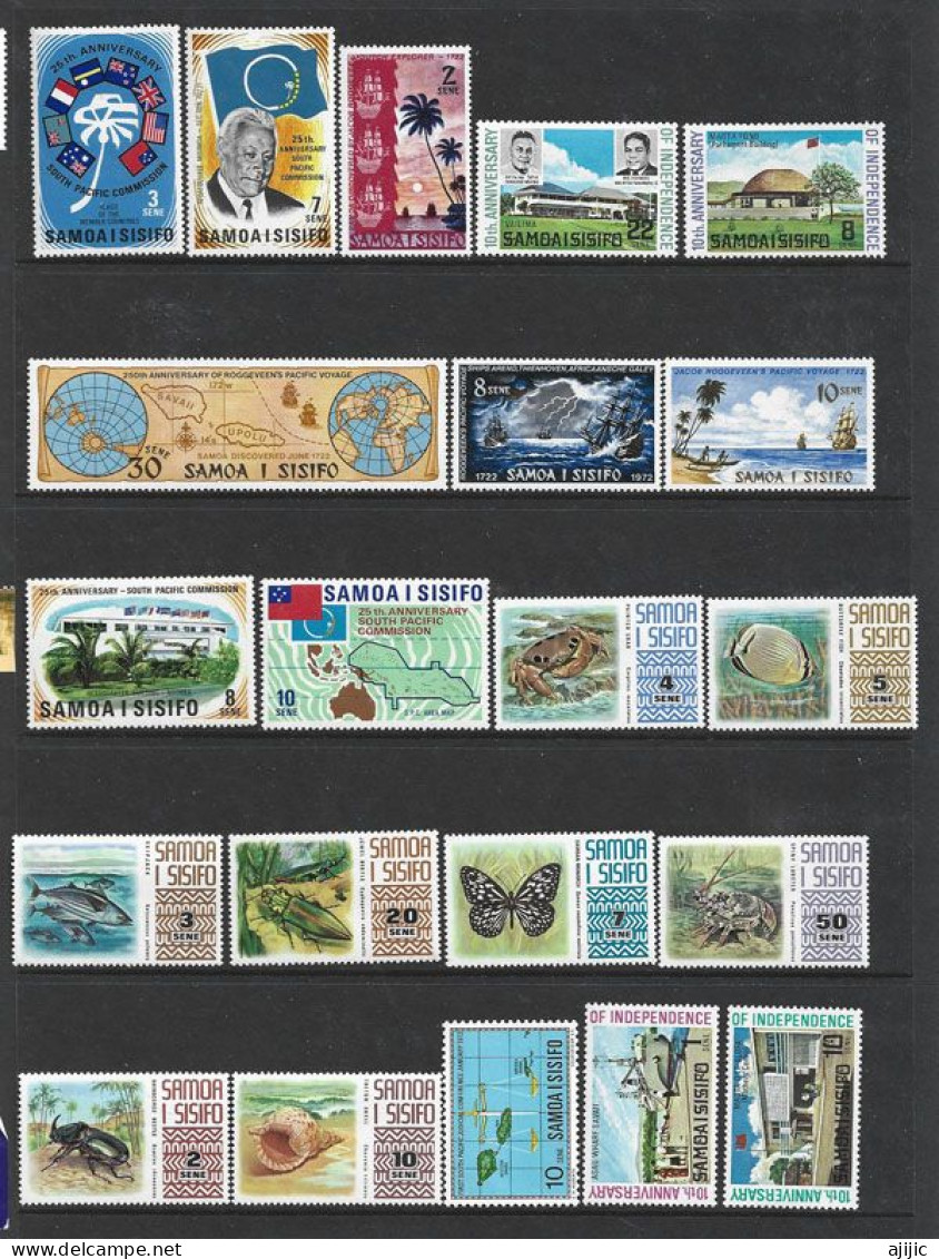 SAMOA.  ANNÉE 1972.   25 Timbres + Bloc-feuillet Neufs ** Explorateur Néerlandais Roggeveen, Faune Des îles,etc - Samoa