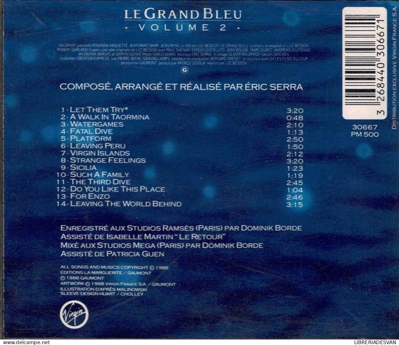 Eric Serra - Le Grand Bleu: Volume 2 (Bande Originale Du Film De Luc Besson). CD - Filmmusik