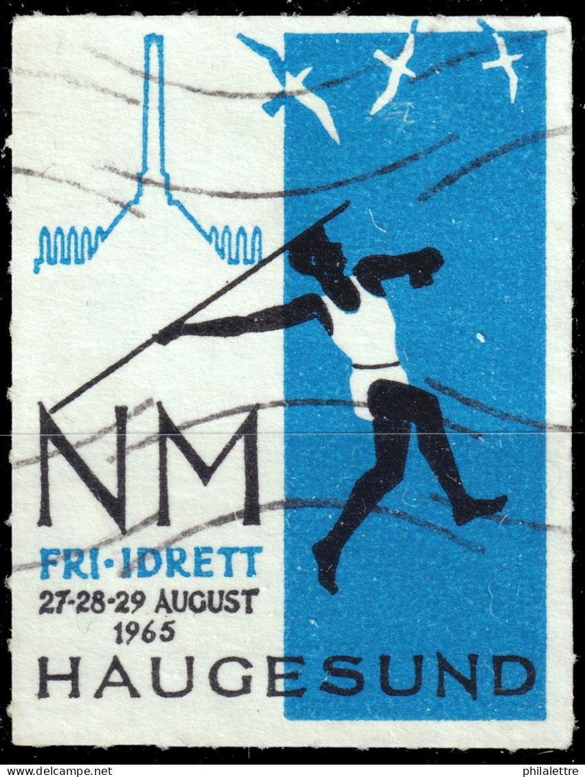 NORVÈGE / NORWAY - 1965 "NM FRI-IDRETT" Norwegian Athletics Championships HAUGESUND Poster Stamp - Used - Leichtathletik