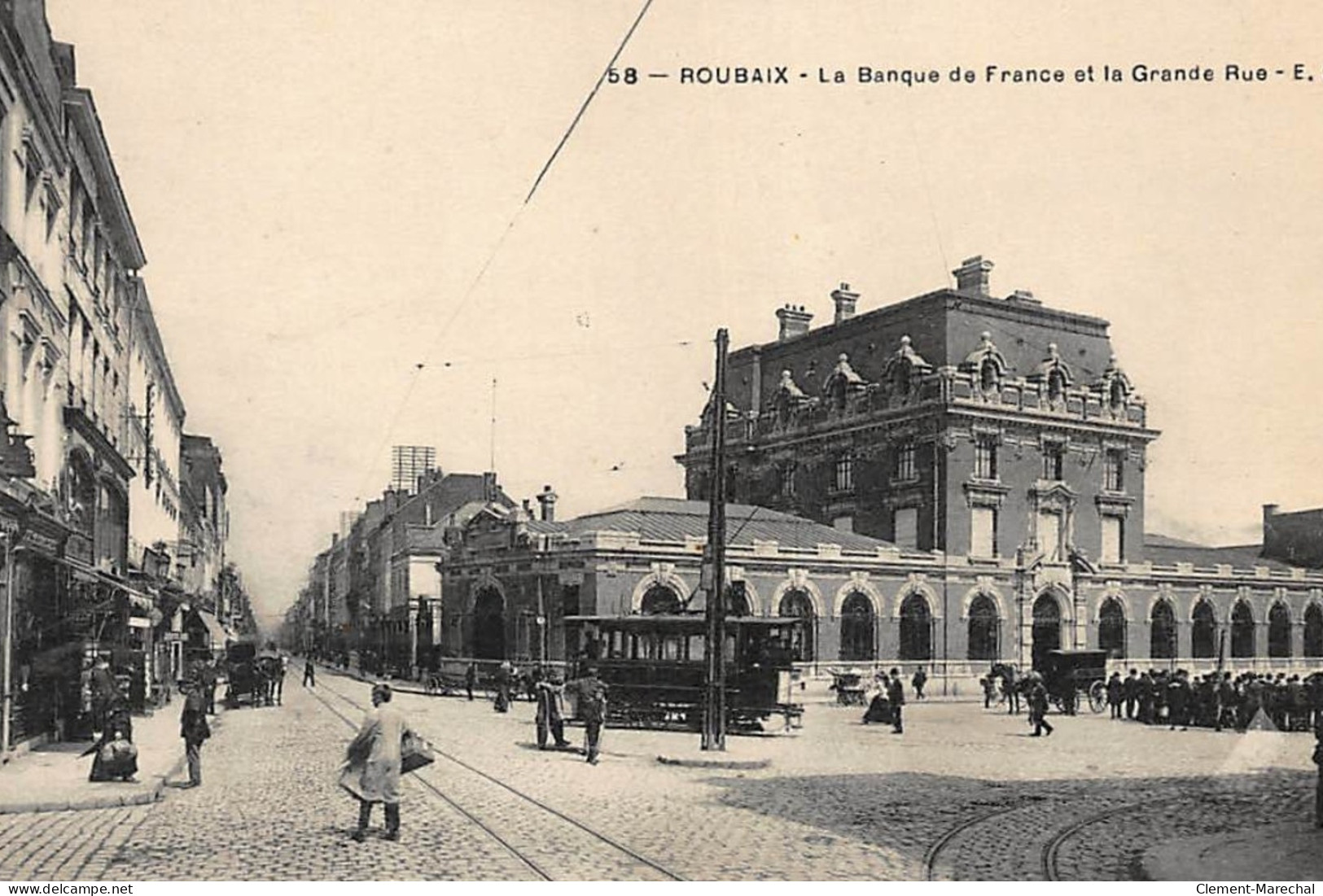 ROUBAIX : La Banque De France Et La Grande Rue - Etat - Banques