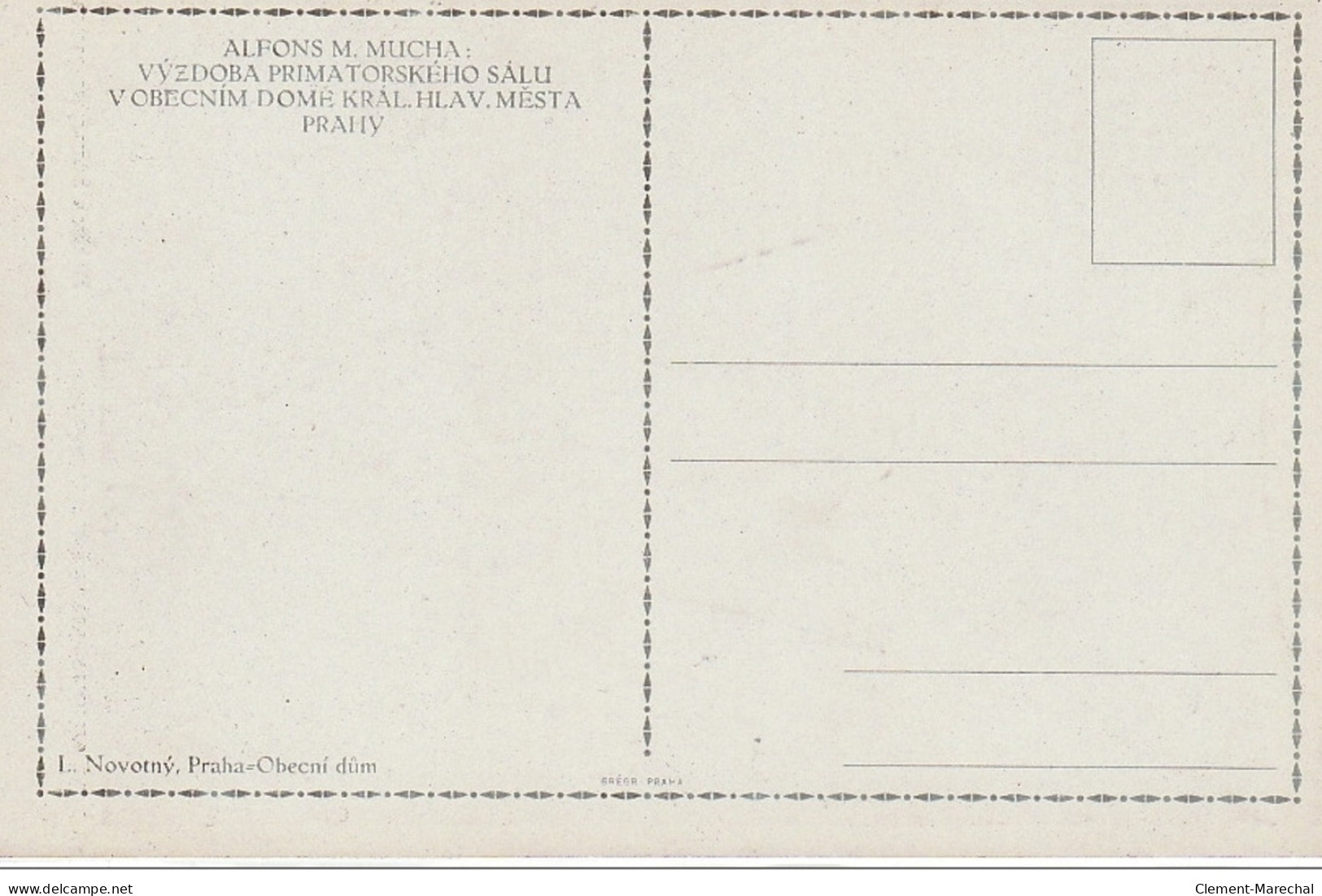 MUCHA Alphonse : Période Tchèque (carte Sur Papier épais) Vers 1920 - Très Bon état - Mucha, Alphonse