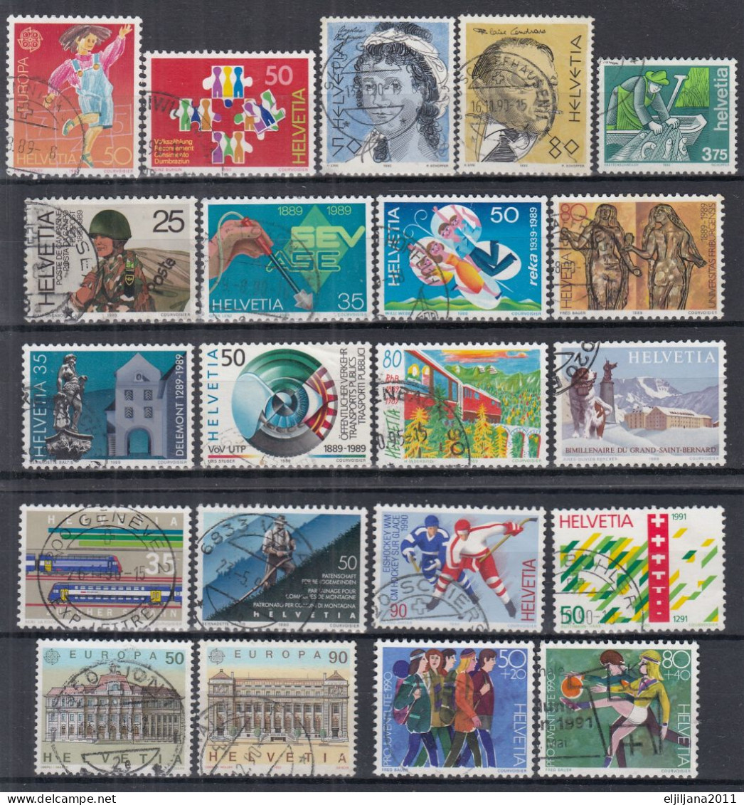 Switzerland / Helvetia / Schweiz / Suisse 1989 - 1990 ⁕ Nice Collection / Lot Of 21 Used Stamps - See All Scan - Usados