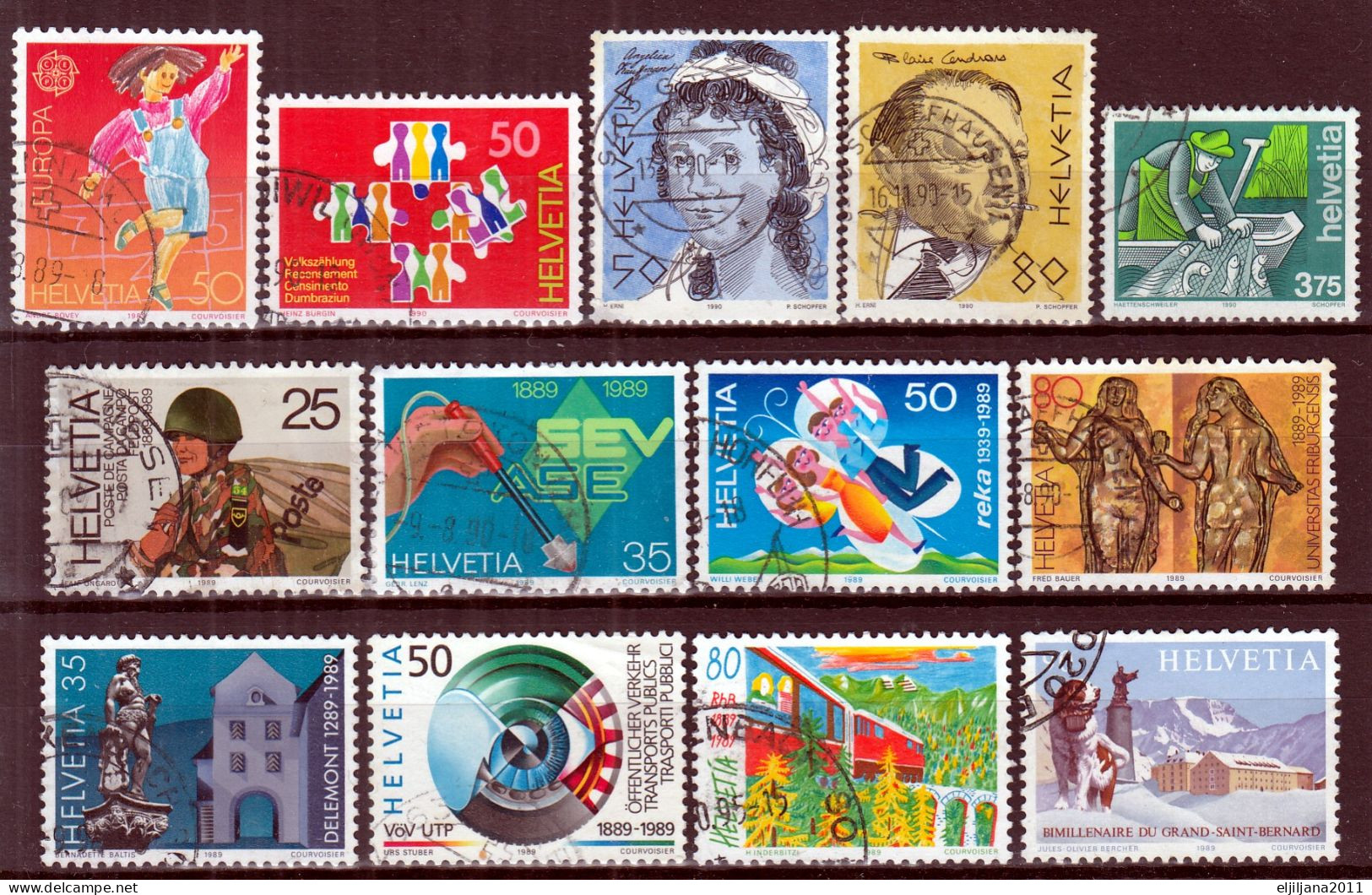 Switzerland / Helvetia / Schweiz / Suisse 1989 - 1990 ⁕ Nice Collection / Lot Of 21 Used Stamps - See All Scan - Oblitérés