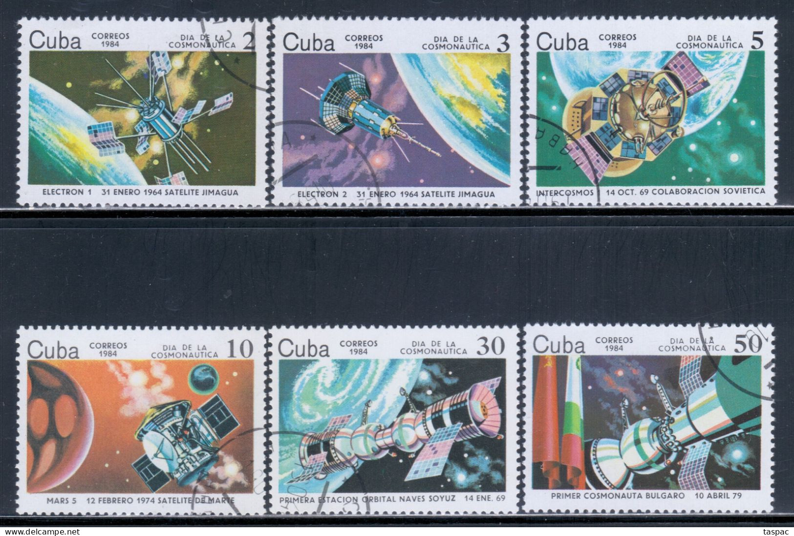 Cuba 1984 Mi# 2844-2849 Used - Cosmonauts' Day / Space - Nordamerika