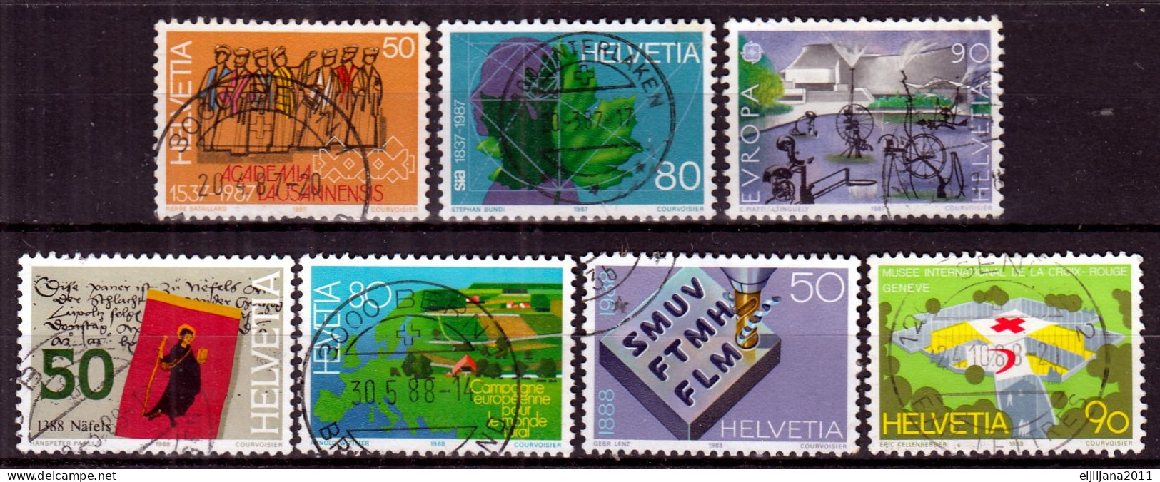 Switzerland / Helvetia / Schweiz / Suisse 1987 - 1988 ⁕ Nice Collection / Lot Of 16 Used Stamps - See All Scan - Oblitérés