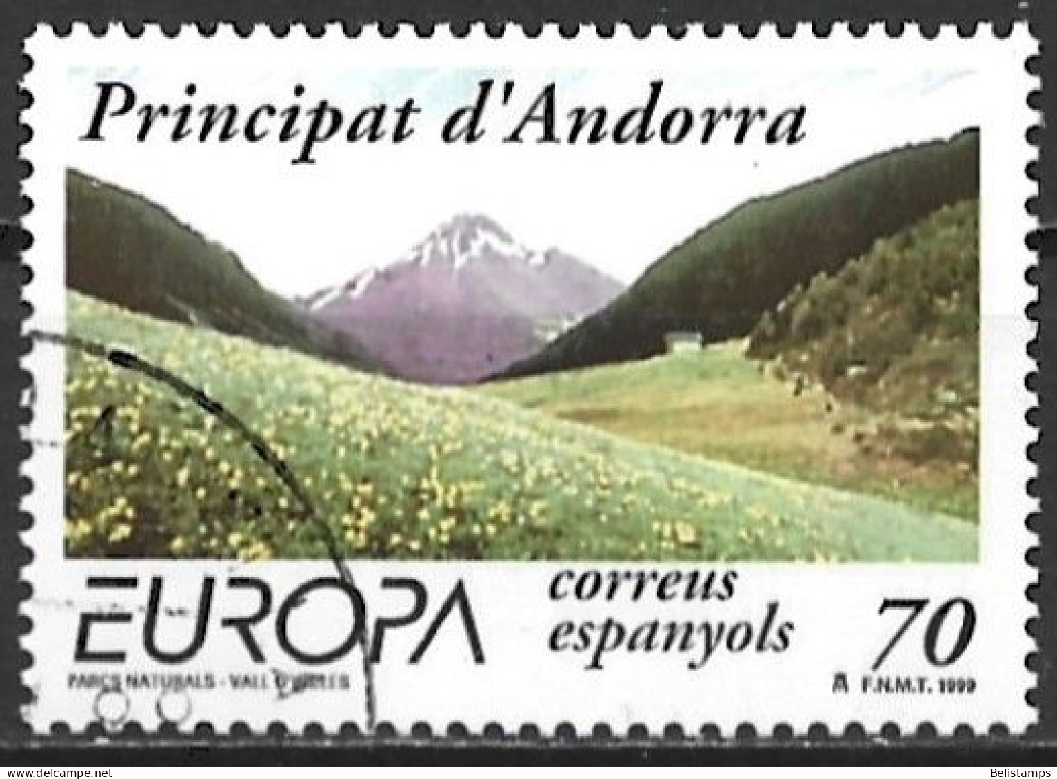 Andorra, Spanish Adm. 1999. Scott #257 (U) Europa, Incles Valley  (Complete Issue) - Used Stamps