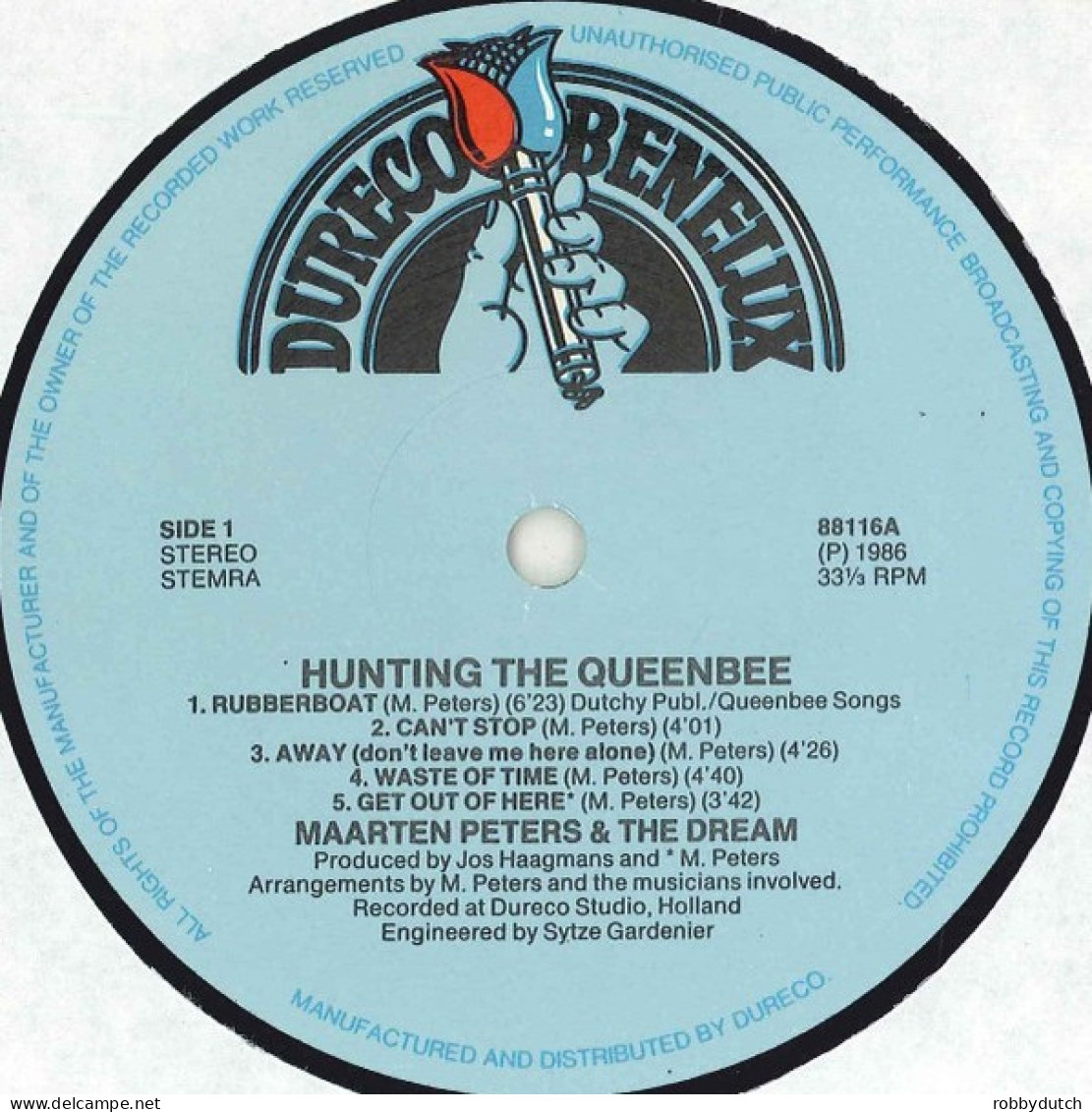 * LP *  MAARTEN PETERS & THE DREAM - HUNTING THE QUEENBEE (Holland 1986 EX-) - Disco, Pop