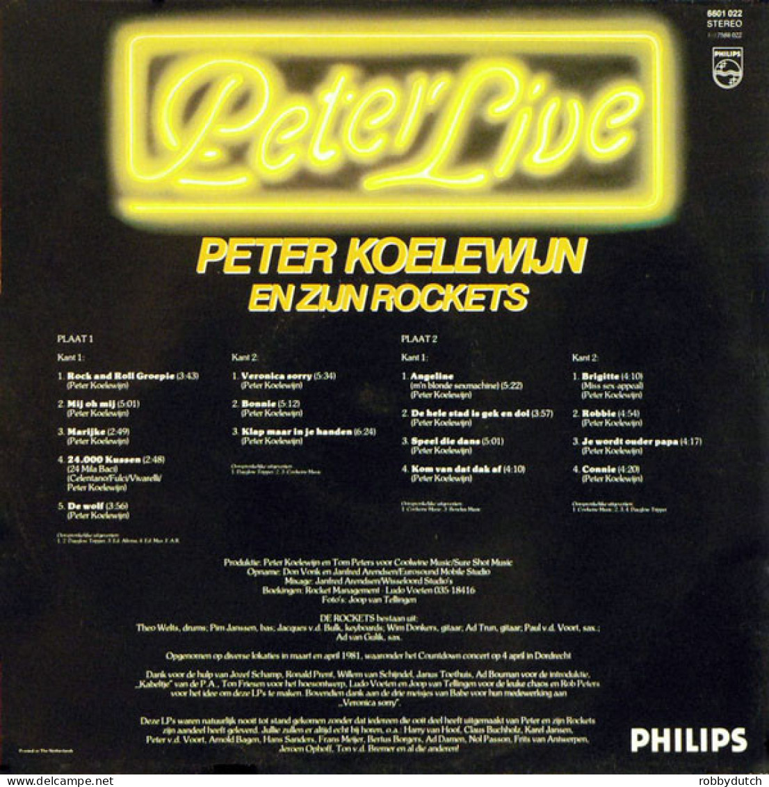 * 2LP *  PETER KOELEWIJN EN ZIJN ROCKETS - PETER LIVE ( Holland 1981) - Autres - Musique Néerlandaise