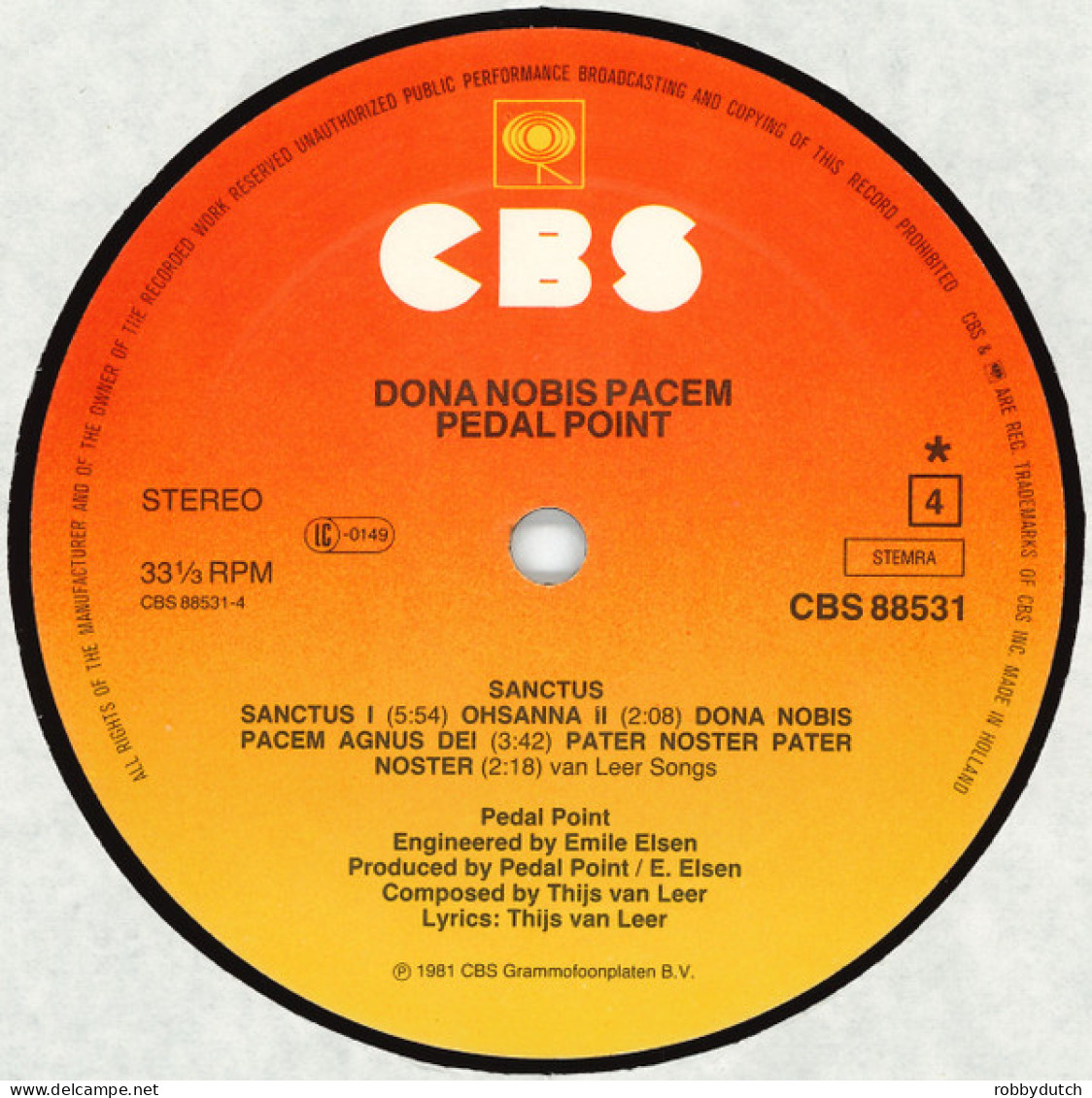 * 2LP *  PEDAL POINT (featuring Thijs van Leer) - DONA NOBIS PACEM (Holland 1981 EX)