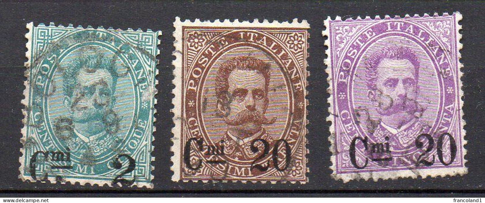 1890 Regno Sovrastampati N. 56 - 58 Serie Completa Used Sassone 220 Euro - Used