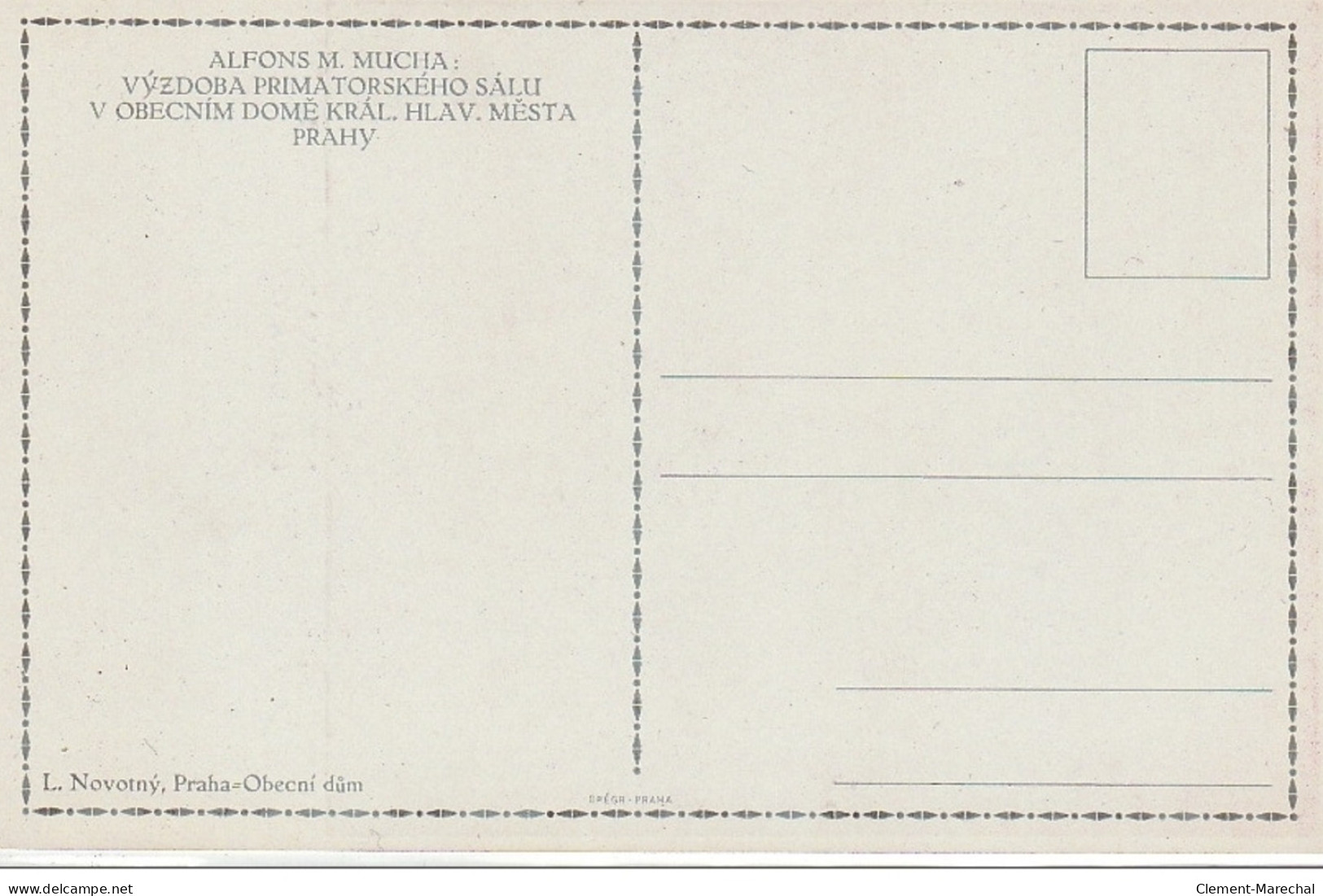 MUCHA Alphonse : Période Tchèque (carte Sur Papier épais) Vers 1920 - Très Bon état - Mucha, Alphonse