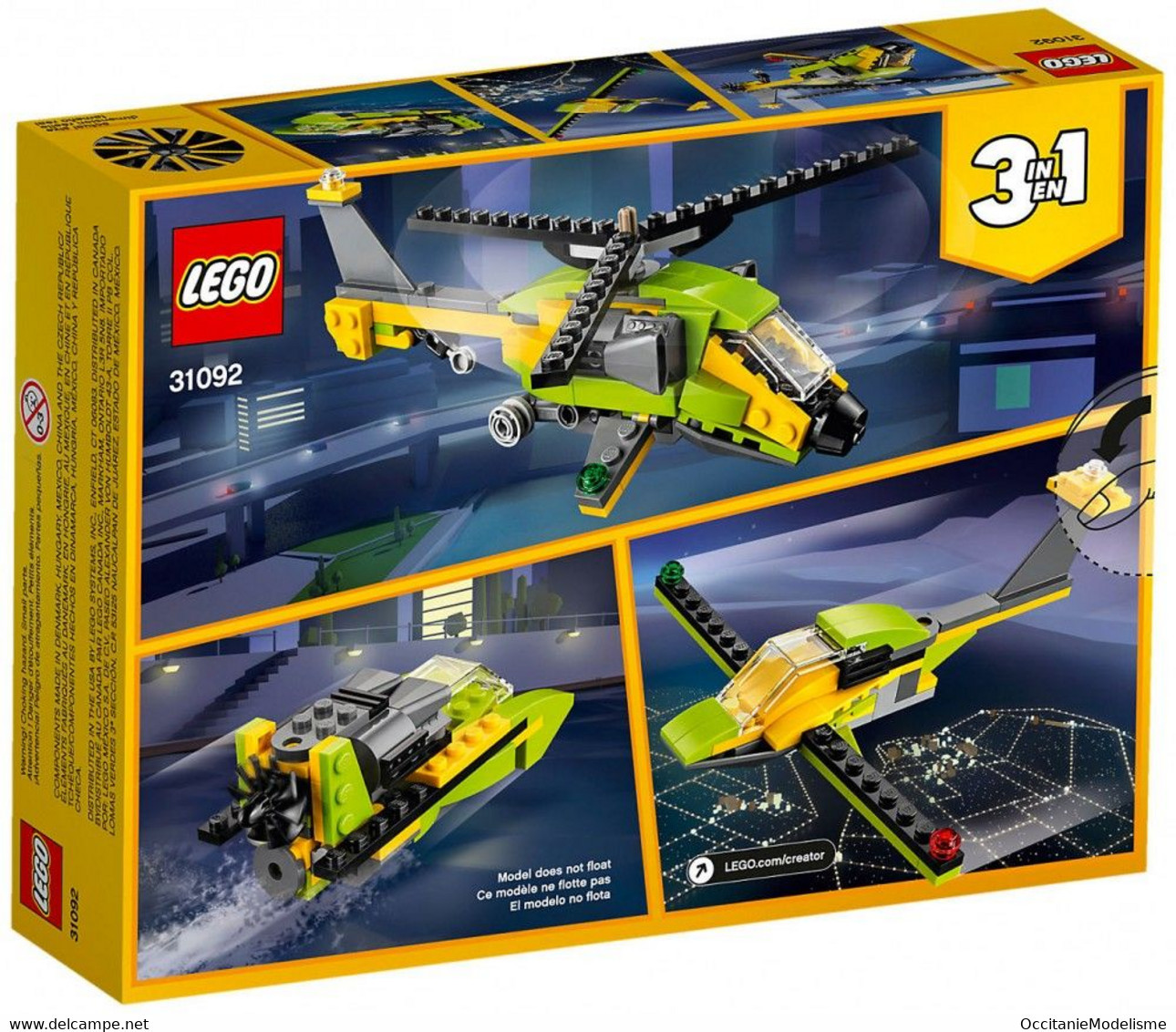 Lego Creator - L'AVENTURE EN HELICOPTERE 3 En 1 Réf. 31092 Neuf - Non Classés