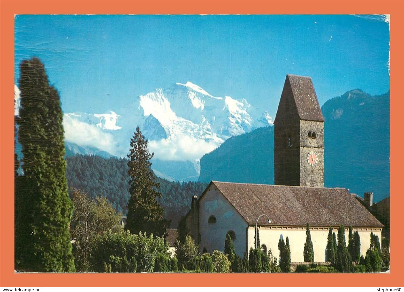 A547 / 129 SUISSE Kirche Unterseen Mit Jungfrau - Unterseen