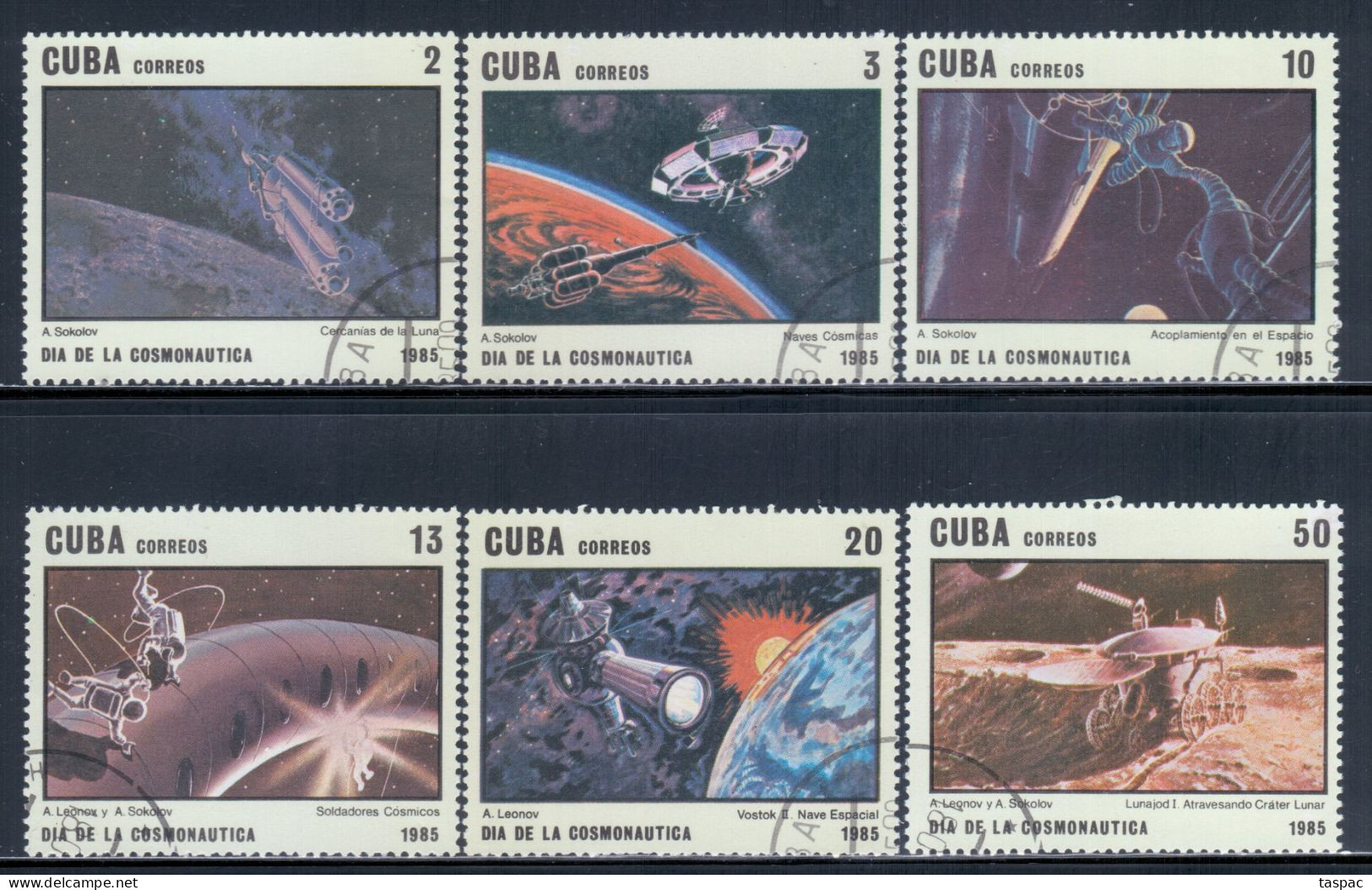 Cuba 1985 Mi# 2934-2939 Used - Cosmonauts' Day / Space - América Del Norte